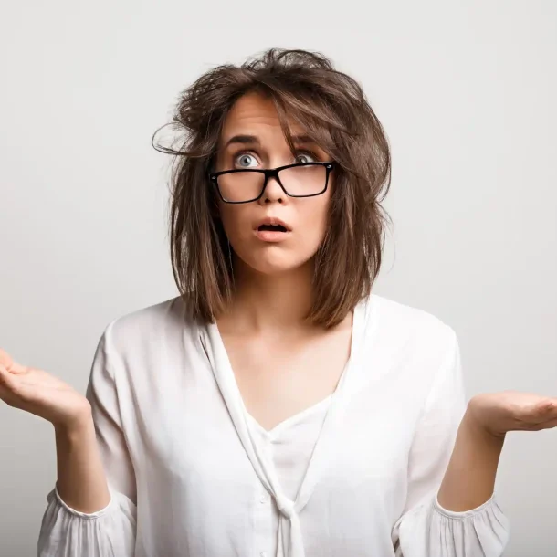 Woman feeling confused, illustrating emotional overwhelm and decision-making struggles.
